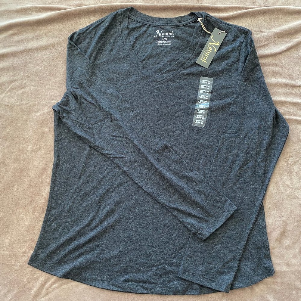 Charcoal Grey Long Sleeve V-N